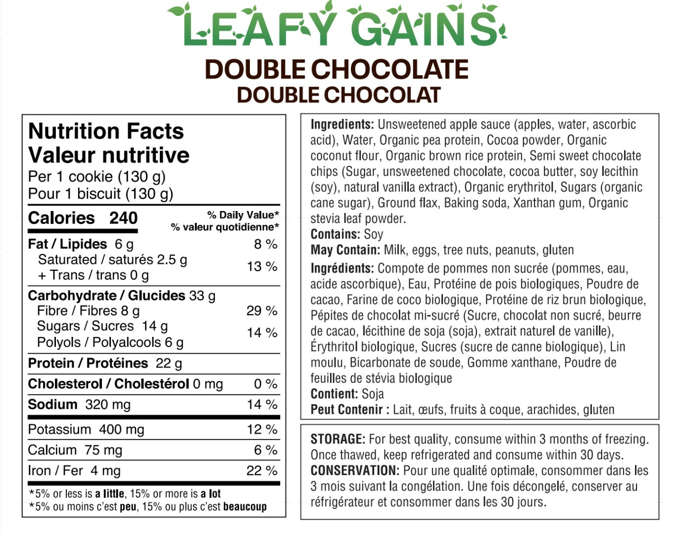 Leafy Gains Double Chocolate Cookies (12)